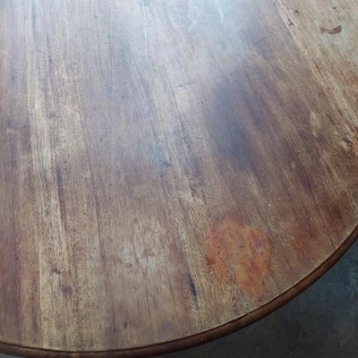 Solid Wood Round Claw Foot Dining Table (K-BBL)