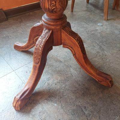 Solid Wood Round Claw Foot Dining Table (K-BBL)