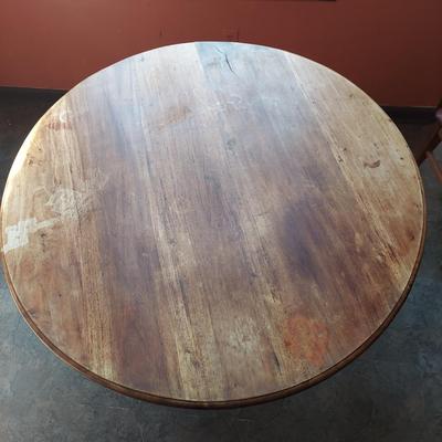 Solid Wood Round Claw Foot Dining Table (K-BBL)