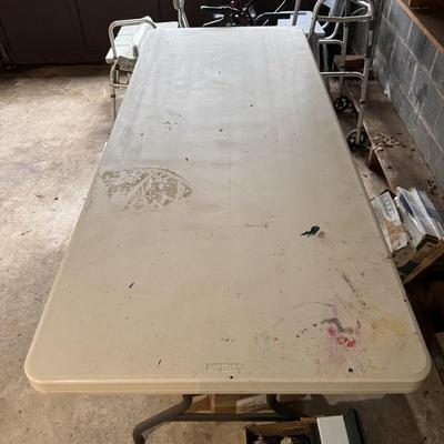 Three Plastic Work Tables (S-MK)