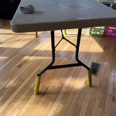 Three Plastic Work Tables (S-MK)