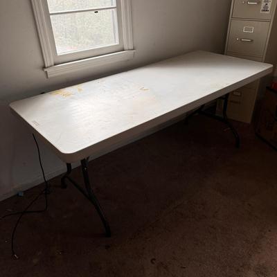 Three Plastic Work Tables (S-MK)
