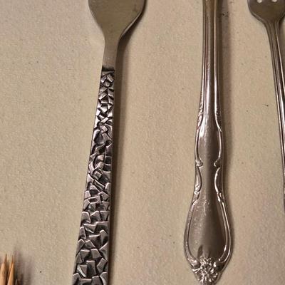 Mixed Lot of Flatware and Wood Skewers