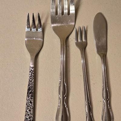 Mixed Lot of Flatware and Wood Skewers