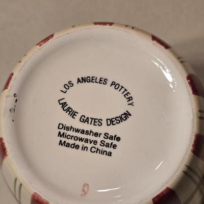 Christmas PFALTZGRAFF Bowl, Los Angeles Pottery Mug, and A Hot Cocoa or Tea Individual Pot and Mug