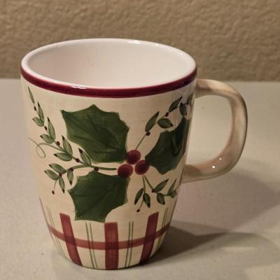 Christmas PFALTZGRAFF Bowl, Los Angeles Pottery Mug, and A Hot Cocoa or Tea Individual Pot and Mug