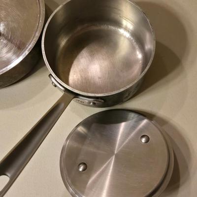 All Clad Sauce Pot and Skillet with Lids