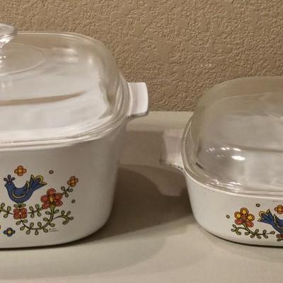 Vintage Corning Ware Casserole Dishes with Lids