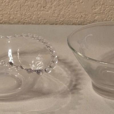 (2) Small Glass Nut or Fruit Bowls
