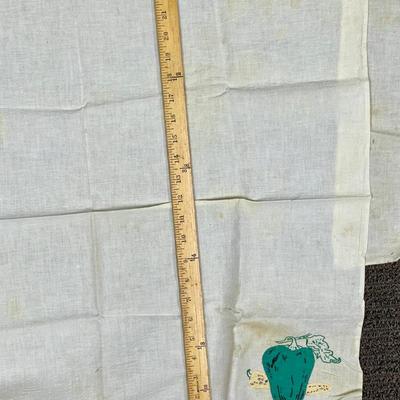 Vintage Kitchen Flour Sack Material Dishtowel Embroidered Towel