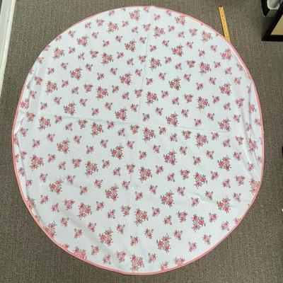 Sale Photo Thumbnail #209: Approx. 60" across, has a repeating pink flower pattern.