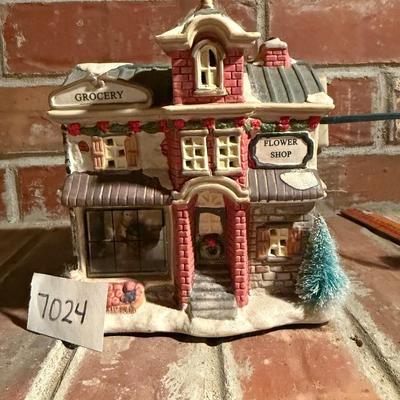 Christmas village flower shop
