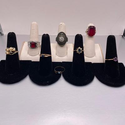 Eight Rings incl 14K & Sterling (ST-SS)