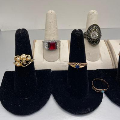 Eight Rings incl 14K & Sterling (ST-SS)