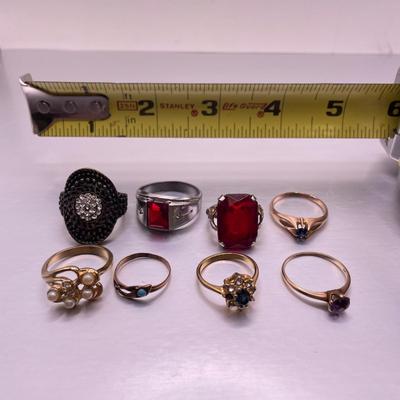 Eight Rings incl 14K & Sterling (ST-SS)