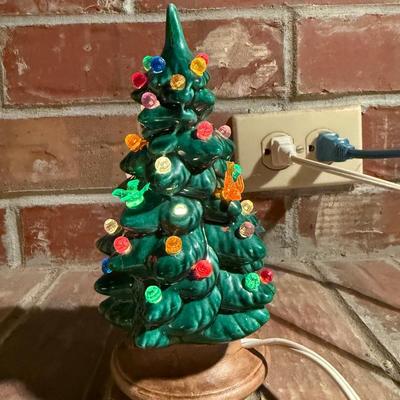 Christmas village ceramic tree