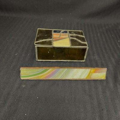 Waters Stained Glass Box & Signed Kaleidoscope (B2-MG)