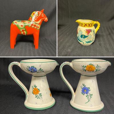 Swedish Dala Horse, Ceramic Candleholders & More (B2-MG)
