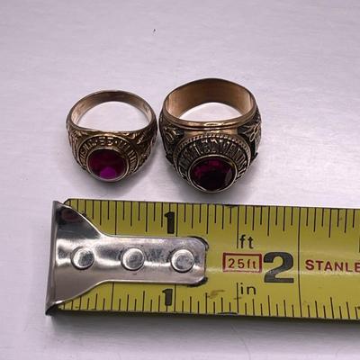 Two Asheville 10k Lee H Edwards HS Class Rings (ST-SS)