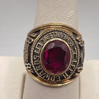 Two Asheville 10k Lee H Edwards HS Class Rings (ST-SS)