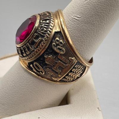 Two Asheville 10k Lee H Edwards HS Class Rings (ST-SS)
