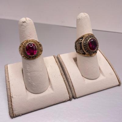 Two Asheville 10k Lee H Edwards HS Class Rings (ST-SS)