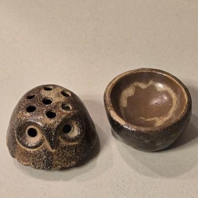 Mid Century Ceramic Owl Toothpick Holder