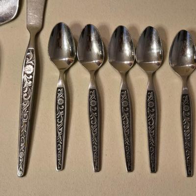 Mid Century Serving & Flatware Set