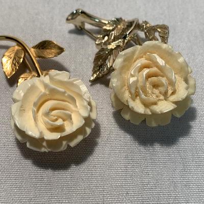 10K Cameo Ring with Rose Pins & Scarf Clip (ST-HS)