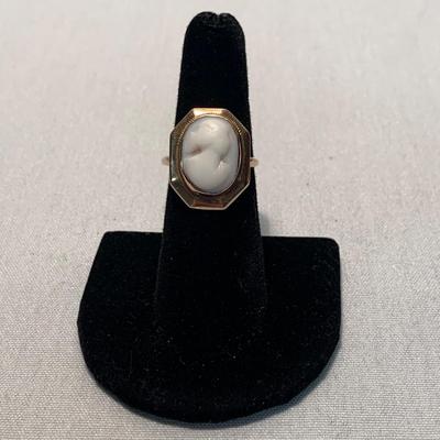 10K Cameo Ring with Rose Pins & Scarf Clip (ST-HS)