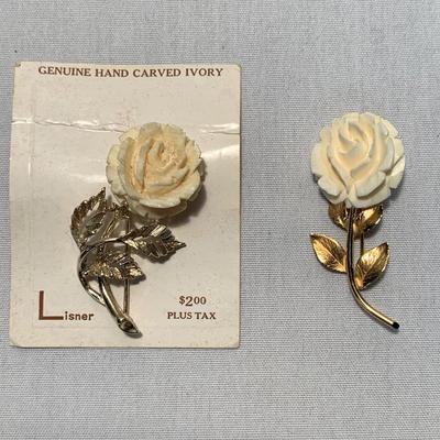 10K Cameo Ring with Rose Pins & Scarf Clip (ST-HS)