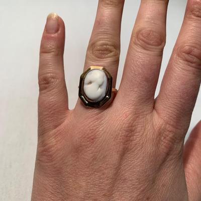 10K Cameo Ring with Rose Pins & Scarf Clip (ST-HS)