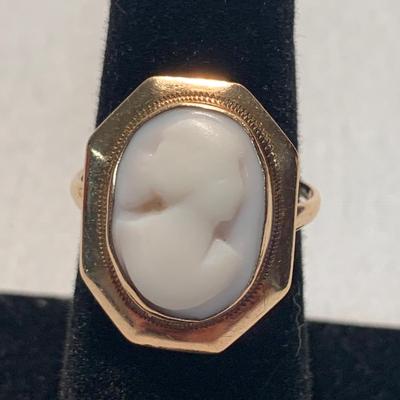 10K Cameo Ring with Rose Pins & Scarf Clip (ST-HS)