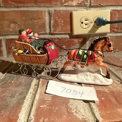 Christmas village horse drawn sled