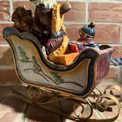 Metal Santa & sled