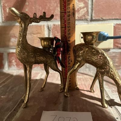 Pair of reindeer candlestick holders