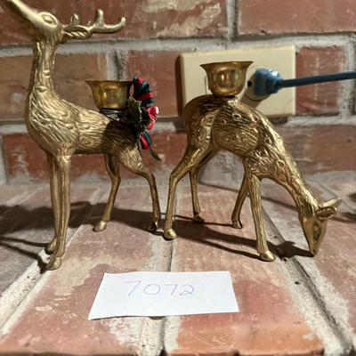 Pair of reindeer candlestick holders