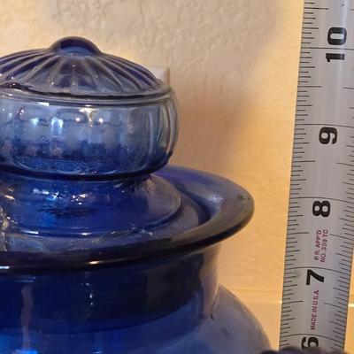 Vintage Blue Glass Cannister Set