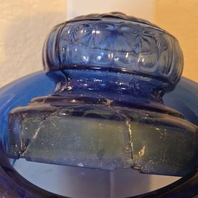 Vintage Blue Glass Cannister Set