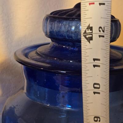 Vintage Blue Glass Cannister Set #2