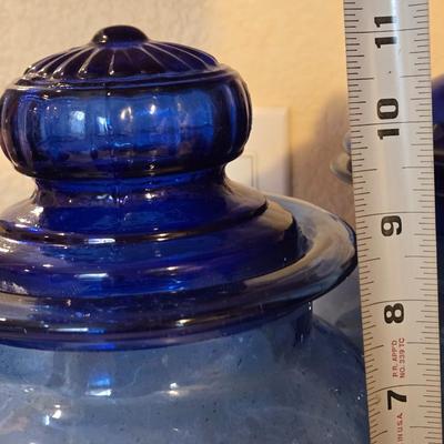 Vintage Blue Glass Cannister Set #2