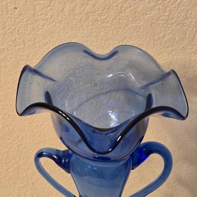 Tall Blue Glass Vase
