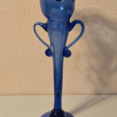 Tall Blue Glass Vase