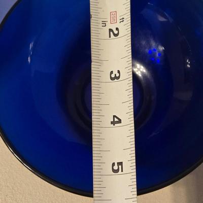 (3) Blue Glass Serving Bowls