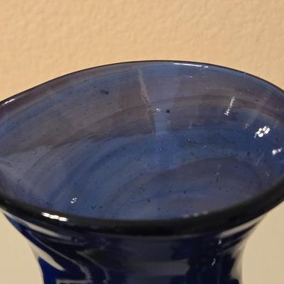 Vintage Blue Glass Tumblers, Juice Glasses and Pitcher