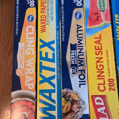 Mixed Lot of Wax Paper, Foil, Cling Wrap