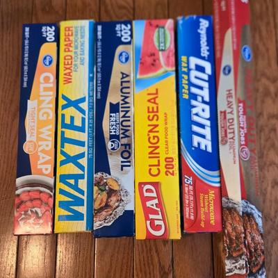 Mixed Lot of Wax Paper, Foil, Cling Wrap
