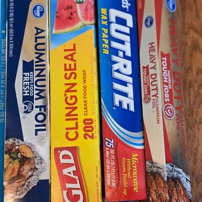 Mixed Lot of Wax Paper, Foil, Cling Wrap