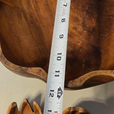 Vintage Wood Salad Bowls and Serving Bowl & Utensils