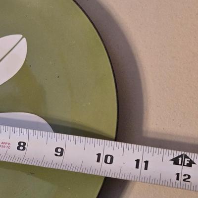 Vintage Mid Century Enamel Fondue Pot and Platter
